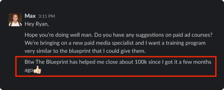 Max -- helped close about 100k